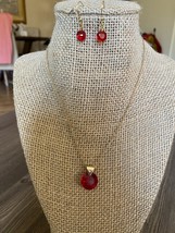 “Lipstick Red” Swarovski Crystal Necklace And Earrings Free Shipping! - $25.95