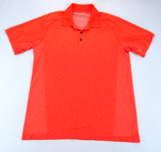 Lululemon Shirt Mens Large Orange Metal Vent Tech Golf Polo High Visibil... - $28.45