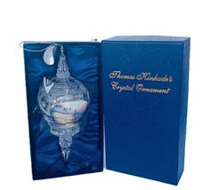 Thomas Kinkade Christmas ornament glass annual Crystal figurine Victoria... - $49.45