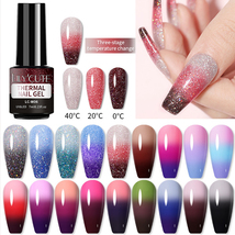 US STOCK LILYCUTE Tricolor Thermal Nail Gel Color Change UV Gel Polish S... - £6.31 GBP