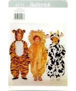 Butterick 4115 Toddler 1-4 Costume Pattern Unisex Animal Lion Tiger Cow ... - £7.39 GBP