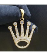1,00 Ct Rundschliff Echter Moissanit Königskronen Anhänger 14K Gelbvergo... - €115,78 EUR