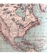 Map Voyages Of Explorers 1899 Victorian Lithograph American History DWZ2 - $54.32 CAD