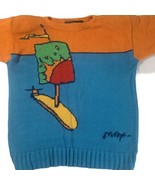 Vintage 80&#39;s 1987 Peter Max NeoMax Signature Collection Sweater Blue Ora... - £119.52 GBP