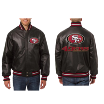 NFL San Francisco 49ers Black Letterman Varsity Jacket Real Lambskin Leather - $149.99
