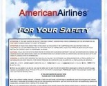 American Airlines Fokker F-100 Safety Card 12/1996 - £14.08 GBP