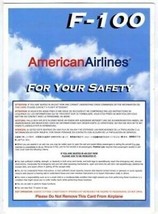 American Airlines Fokker F-100 Safety Card 12/1996 - £14.01 GBP