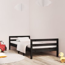 Bed Frame Black 75x190 cm Small Single Solid Wood Pine - £68.43 GBP