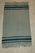 40x23 Green &amp; White Throw Area Rug Tassel Edge Bound Stripe Pattern - $19.99
