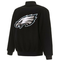 NFL Philadelphia Eagles JH Design Wool Reversible Jacket Black Embroiderd Logos  - £140.58 GBP