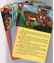 Bobby Bobcat Story Reading Cards (6) Cardinal Greetings 1954 Heavy Stock - $4.88