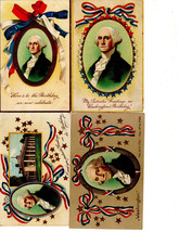 Antique Postcard Lot of 4 President George Washington Bow Ribbon Frame P... - $23.38