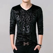 Chinese Style  Pattern Print Fashion  Long Sleeve T Shirt Spring 2023 New High-Q - £83.90 GBP