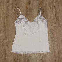 Vintage Slip Shirt Top ~ Sz M ~ White ~ Sleeveless ~ Adjustable Straps - $20.69