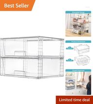 Elegant 2 Pack Clear Acrylic Stackable Storage Drawers for Smart Organiz... - $87.07