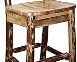 Montana Woodworks Glacier Country Collection Barstool with Back, Wooden ... - $544.99