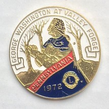 George Washington Valley Forge Pennsylvania 1972 Lions Club Pin Pinback Enamel - $9.95