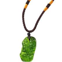 Simulated Moldavite Necklace Irregular Moldavite Pendant Artificial Czech Meteor - £29.97 GBP+