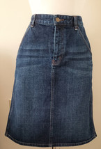 Lauren Ralph Lauren Jeans Co. Straight Midi Denim Skirt Sz-14 Indigo Denim - £39.32 GBP