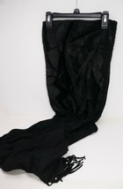 Cedrics Luxe Collection Black Wool Cashmere Faux Fur Scarf with Fringe - £31.44 GBP