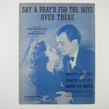 Sheet Music Say A Prayer For The Boys Over There Deanna Durbin Vintage 1943 - £7.69 GBP