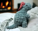 The Manhattan Toy Company Blue Plush Dinosaur with Red and White Striped... - $13.85