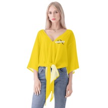 Yellow V-neck Streamers Top - £29.65 GBP