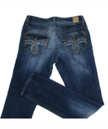 Vintage Paris Blues 1990s Bling Flap Pocket Denim Jeans Juniors Size 7 L... - $50.07 CAD