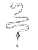 Key Pendant Necklace Key Magic 18&quot; Chain Silver Plated Jewellery Depp Boho - £6.56 GBP