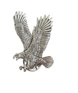 Vintage 1994 Hand Painted Eagle Bird Fine Pewter GG Harris #333 Brooch Pin - £53.08 GBP