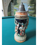 Vintage Original King Beer Stein New Stamped 10&quot; Prosit Person In Handle - €123,27 EUR