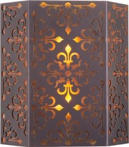 Fitzgerald Wall Sconce Exotic Moroccan Laser Cut Mica Copper Finish 2-Light - £560.48 GBP