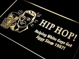 Hip Hop Helping White Guys Get Jiggy Bar Illuminated Led Neon Sign Home Decor - £20.90 GBP+