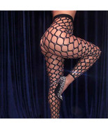 Sexy Lingerie Fishnet Mesh High Thigh Stockings Pantyhose Socks With Rhi... - £10.46 GBP