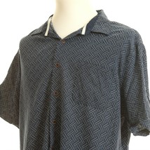 Nat Nast Luxury Originals Silk Blend Short Sleeve Casual Shirt Blue Whit... - £22.44 GBP