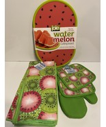 LOT of 9 Kitchen Set Towels Pot Holders Mitt Cutting Board Kiwi Watermel... - $26.70