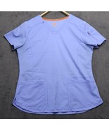 Dickies Scrub Top Blue Large V-Neck Nursing Medical Technical Lab Sleeve... - $12.09