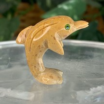 Yellow Jasper Carved Dolphin Miniature Figurine Crystal Carving Porpoise 1 1/4&quot; - £6.89 GBP