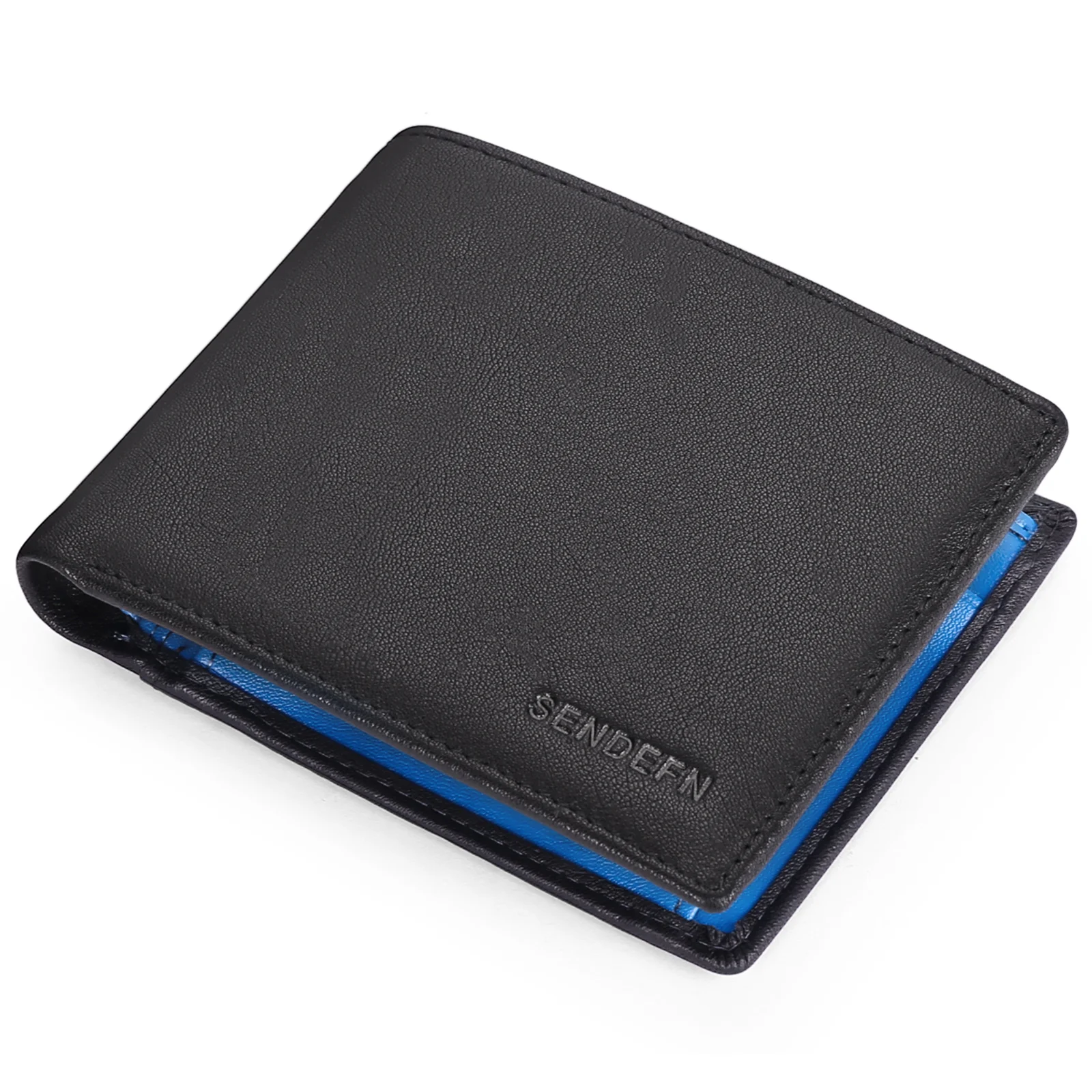 Eather rfid blocking slim men wallet purse card holder coin pocket id window minimalist thumb200