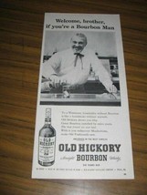 1957 Print Ad Old Hickory Bourbon Whiskey Happy Western Bartender - £7.95 GBP