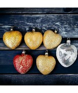 West Germany Christmas Ornaments Blown Glass Pinecone Heart Vintage Love... - £71.05 GBP