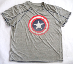 Marvel Captain America Men&#39;s 2XL Stretch Performance Gray Short Sleeve T... - £13.39 GBP