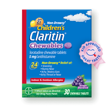 Claritin Children&#39;s Chewables 5mg Grape 30 Tablets Exp 2025+ - $184.88 MXN