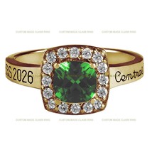 Personalized Women&#39;s Embrace College Ring Silver 925 - Custom University Gift - $130.89