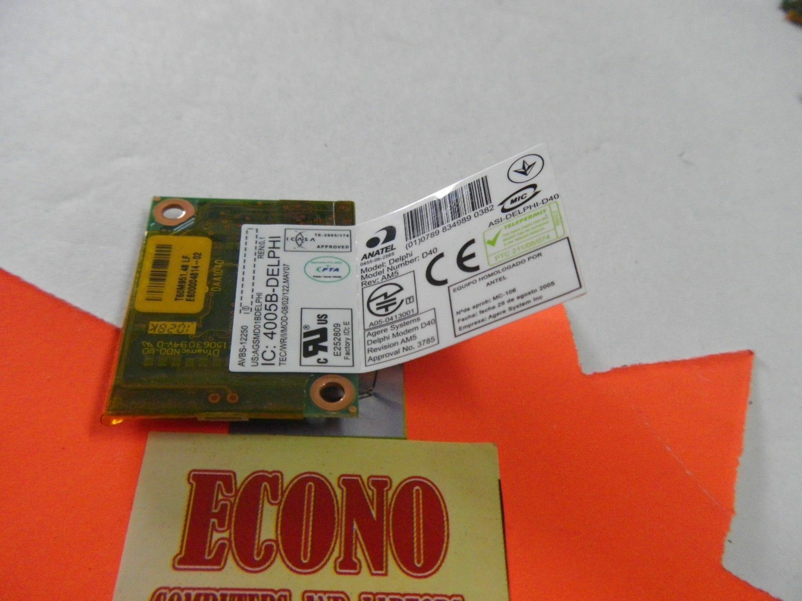 HP PROBOOK 4520S DIAL UP MODEM CARD 506839-001 TESTED - $2.37