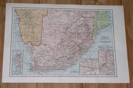 1936 Vintage Map Of South Africa Namibia Botswana / Cape Town Johannesburg - £14.09 GBP