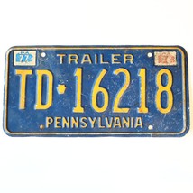 1977 United States Pennsylvania Base Trailer License Plate TD 16218 - $25.73 CAD