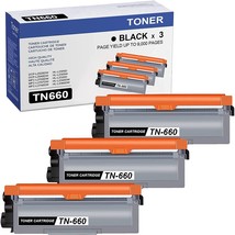 3 TN660 TN-630 Toner High Yield for Brother HL-L2300D MFC-L2707DW DCP-L2... - £36.12 GBP