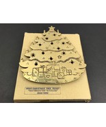 Lillian Vernon Solid Brass Christmas Tree Hot Plate Vintage Trivet 9.5&quot; ... - €10,98 EUR