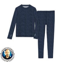 New Athletic Works Boys Youth Performance Thermal Underwear Set Navy Small - £7.91 GBP